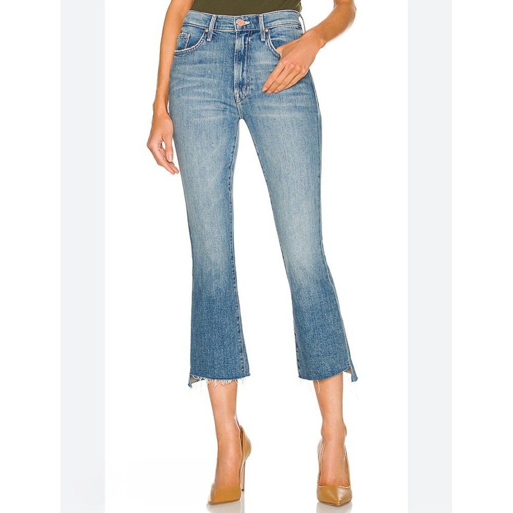 MOTHER The Insider Crop Step Fray Jeans Scenic Route Blue 1157-624 #66 Size 26